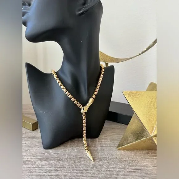 Free People Gold Snake Necklace - Picture 6 of 6